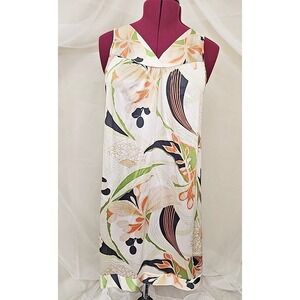 Vtg Vanity Fair Groovy Print Nightgown 70s Avocado Green Botanical Print Nylon S